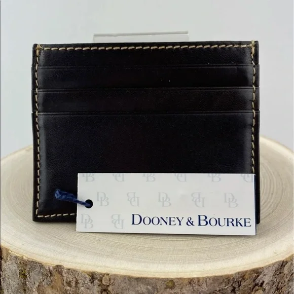 Dooney & Bourke T’Moro Brown Leather Card Holder Sample. Great stocking stuffer! - Picture 4 of 10